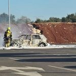 Požar automobila u Žbandaju ispred Plodina - Foto Istra Terra Magica